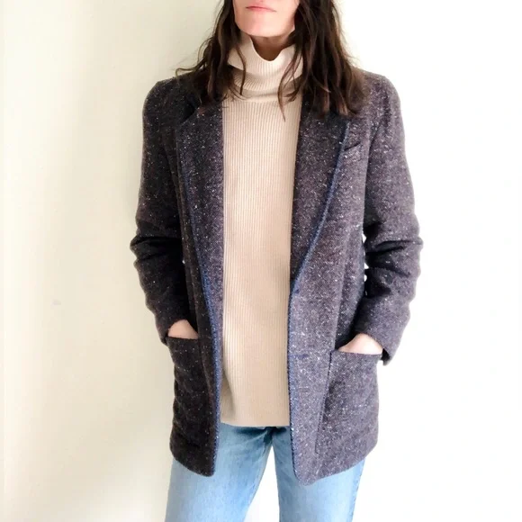 Tweedy square cut wool blazer - Picture 4 of 16